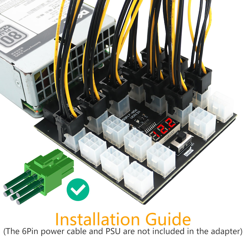 Pci-e 12v 50pin para atx 17x6p - 2000W Atx Mining Power Supply avaliação e preço